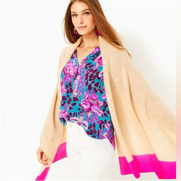 Lilly Pulitzer Lanelle 100% cashmere wrap - Picture 2 of 3